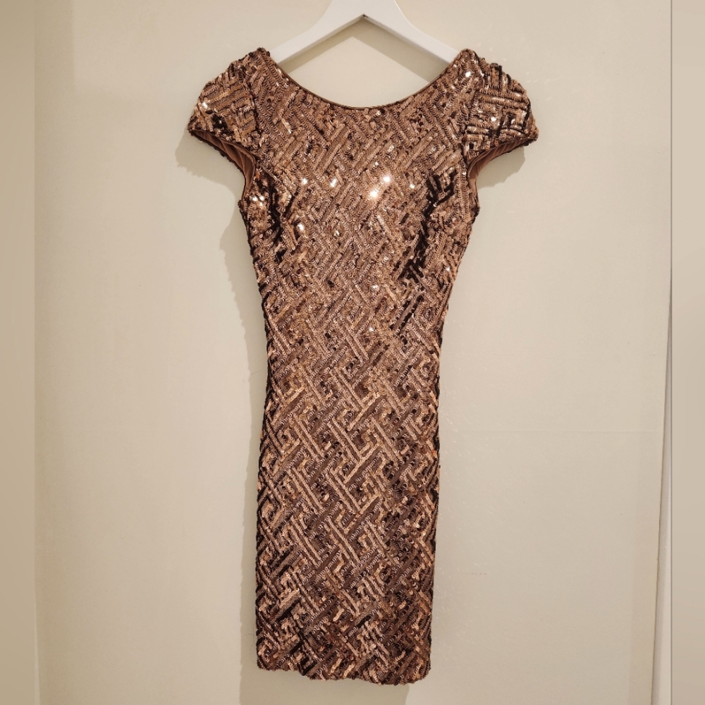 Gold Sequin Dress - XS - Picture 2 of 6